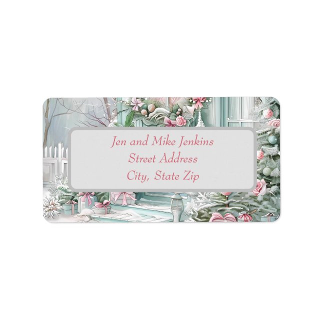 Pastel Holiday Rücksendeadressen-Aufklebers Adressaufkleber (Vorne)