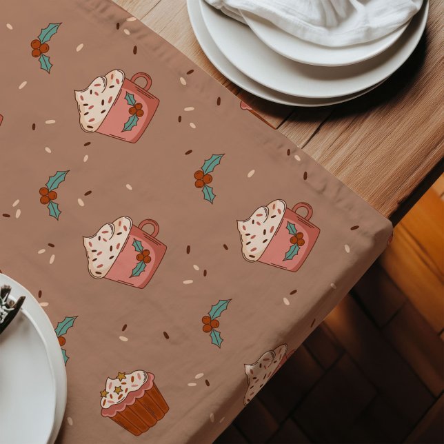 Pastel Holiday Runner Groovy 70s Christmas Gift Großer Tischläufer (Pastel Holiday Runner Groovy 70s Christmas Gift)