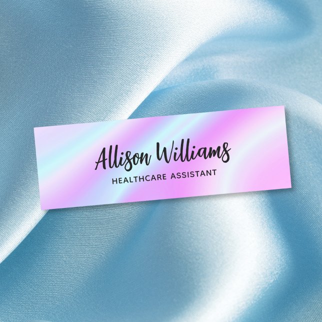 Pastel Holograph Modern Script Logo Business Namensschild (Von Creator hochgeladen)