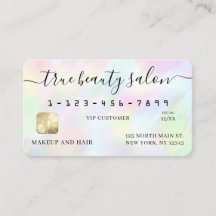 Pastel Holographic Rainbow Signature Credit Card