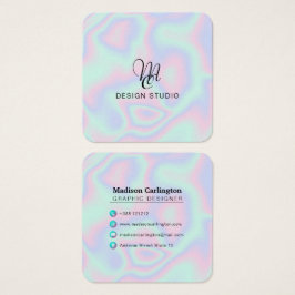 Pastel Holographic Texture Business Card