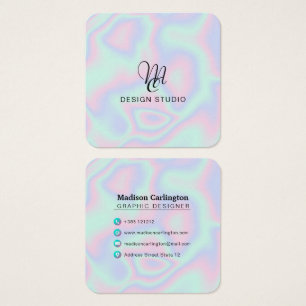 Pastel Holographic Texture Business Card
