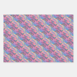 Pastel Holographic Vielen Dank, dass Sie Script Wr Geschenkpapier Set