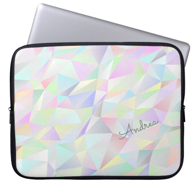 Pastel Holographische Polygons mit Individuelle Na Laptopschutzhülle (Vorderseite)