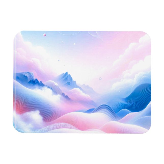 Pastel Horizons: Wo Wolken Träume treffen Magnet (Horizontal)