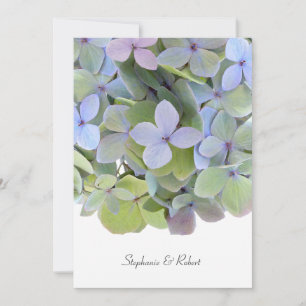 Pastel Hydrangea Hochzeitseinladungen, grauer Text Einladung