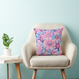 Pastel Hydrangea Throw Kissen
