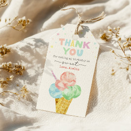 Pastel Ice Cream Birthday Favor Tag Geschenkanhänger