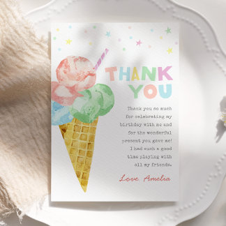 Pastel Ice Cream Geburtstag Danke Karte