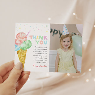 Pastel Ice Cream Geburtstag Foto Einladung