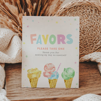 Pastel Ice Cream Geburtstag Lieblingszeichen Sockelschild