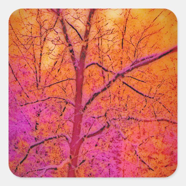 Pastel Impressionist Snow Scene Quadratischer Aufkleber (Vorderseite)