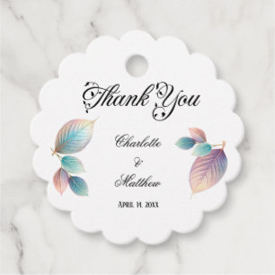 Pastel Iridescent Blätter Hochzeiten Dreamy Pastel Geschenkanhänger