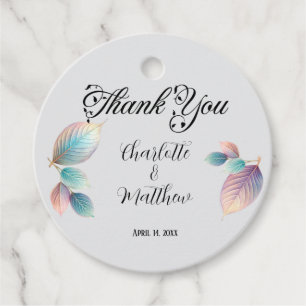 Pastel Iridescent Blätter Hochzeiten Dreamy Pastel Geschenkanhänger