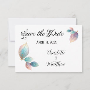 Pastel Iridescent Blätter Hochzeiten Dreamy Pastel Save The Date