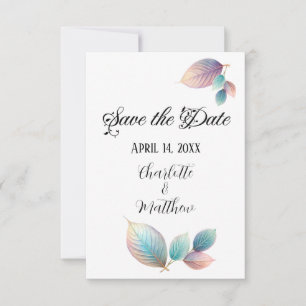 Pastel Iridescent Blätter Hochzeiten Dreamy Pastel Save The Date