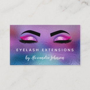 Pastel Iridescent Foil Eyelash Extensions Visitenkarte