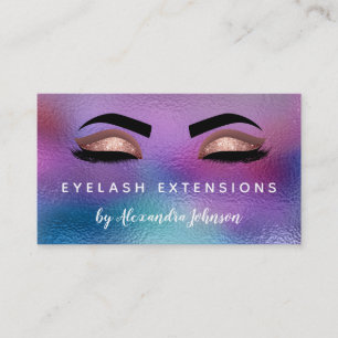 Pastel Iridescent Gold Eyelash Extensions Visitenkarte