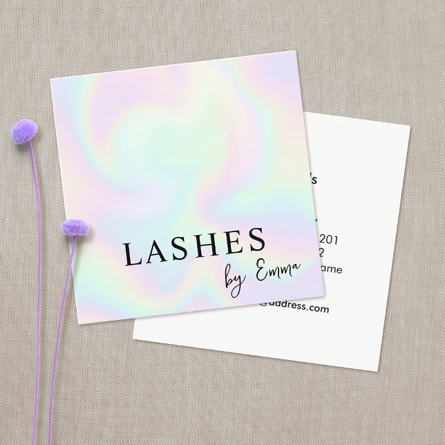 Pastel Iridescent Holographic Rainbow Abstrakt Quadratische Visitenkarte (Von Creator hochgeladen)