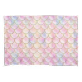 Pastel Iridescent Mermaid Scales Muster Kissenbezug