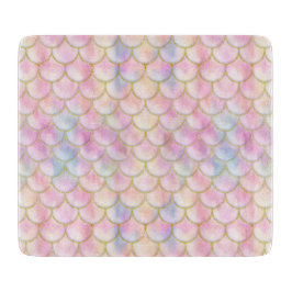Pastel Iridescent Mermaid Scales Muster Schneidebrett