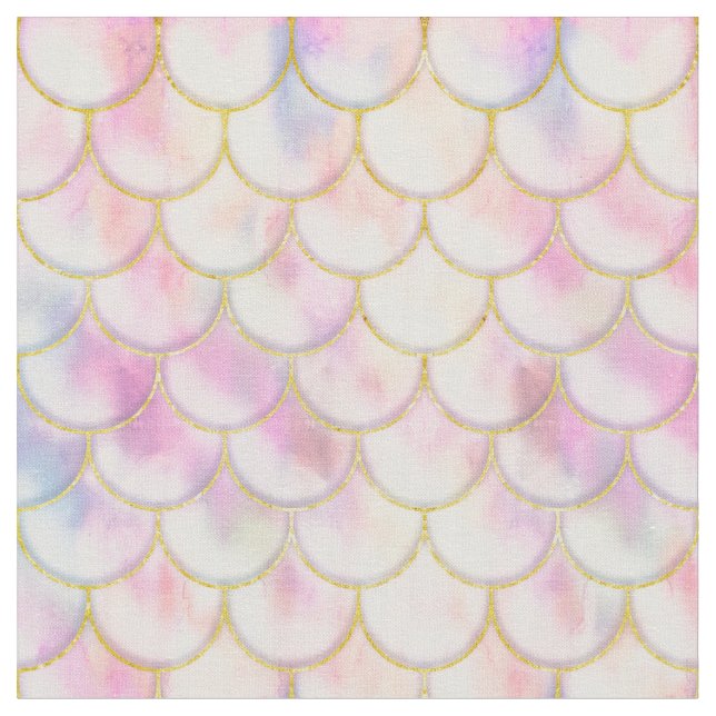 Pastel Iridescent Mermaid Scales Muster Stoff (Nahaufnahme)