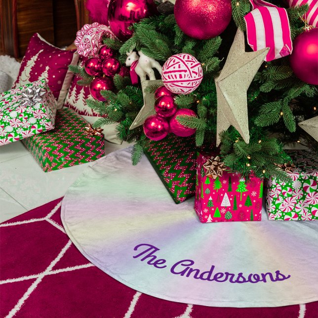 Pastel Iridescent Palette Gradient Polyester Weihnachtsbaumdecke (Pastel Iridescent Palette Gradient Brushed Polyester Tree Skirt)