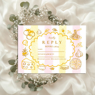 Pastel Italian Wedding Food Theme RSVP Karte