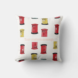 Pastel Japanese Postbox: Watercolor Crayon Style Kissen