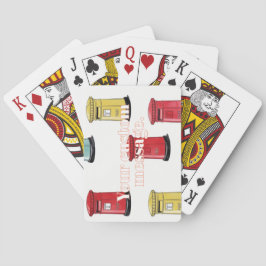 Pastel Japanese Postbox: Watercolor Crayon Style Spielkarten