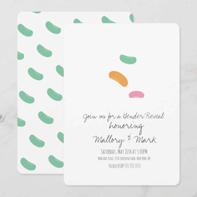Pastel Jelly Candy Gender Reveal Einladung (Vorne/Hinten)