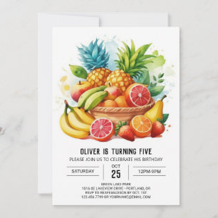 Pastel Juicy Editable Frucht Geburtstag Einladung