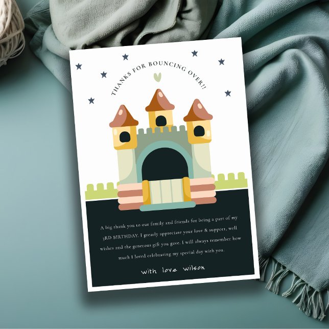 Pastel Jumping Castle Jump & Play Kindergeburtstag Dankeskarte (Von Creator hochgeladen)