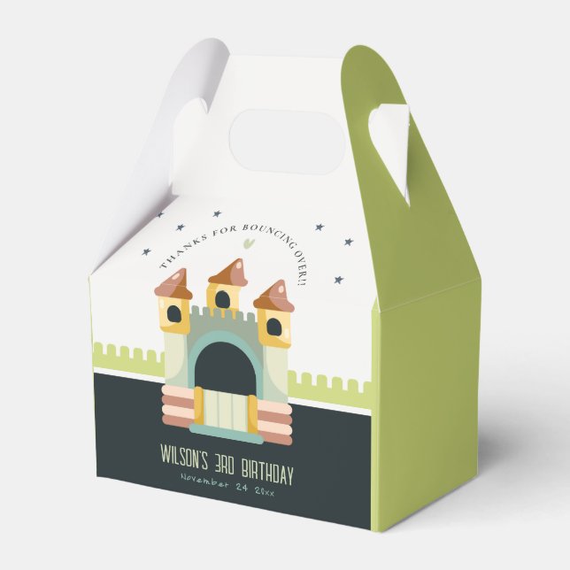 Pastel Jumping Castle Jump & Play Kindergeburtstag Geschenkschachtel (Vorderseite)