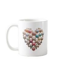Pastel-Juwel-Herz-Blumenkunst-Tasse — Cottagecore 
