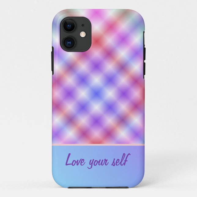Pastel kariert abstrakt iPhone Case (Rückseite)