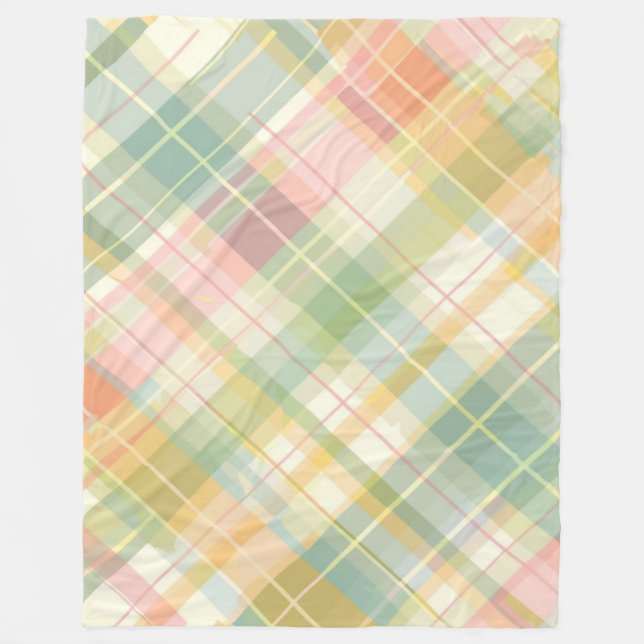 Pastel Kariert Fleece Blanket (Vorderseite)