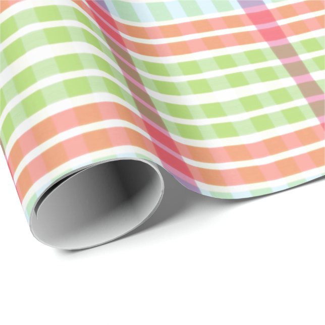 Pastel Kariert Geschenkpapier (Rolleneckpunkt)