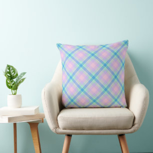 Pastel Kariert Kaleidoskop Kissen
