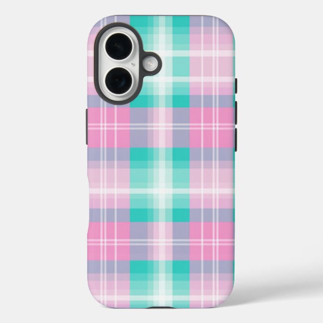 Pastel karierte Frühlingsfarben angenehm Case-Mate iPhone Hülle (Rückseite)