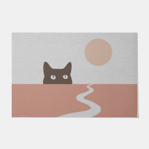 Pastel-Katzen-Türmatte, Rosa-Dekor-Matte Fußmatte