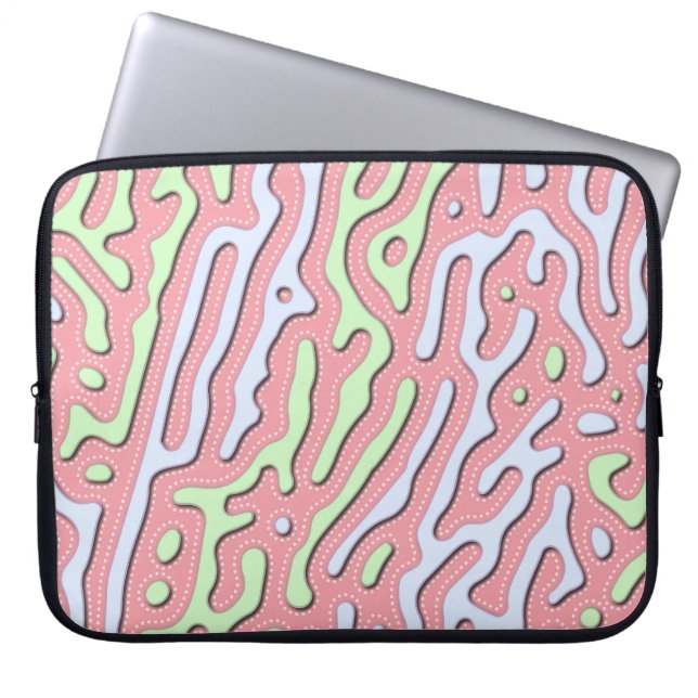 Pastel Kawaii Abstrakt-farbiges Squiggle-Design Laptopschutzhülle (Vorderseite)