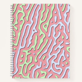 Pastel Kawaii Abstrakt-farbiges Squiggle-Design Notizbuch