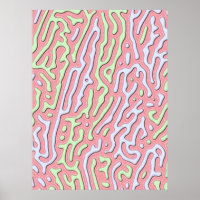 Pastel Kawaii Abstrakt-farbiges Squiggle-Design