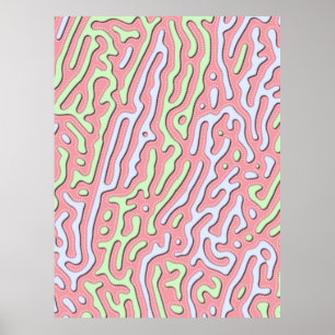 Pastel Kawaii Abstrakt-farbiges Squiggle-Design Poster