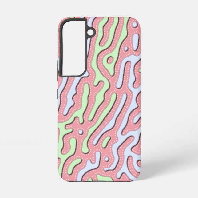 Pastel Kawaii Abstrakt-farbiges Squiggle-Design Samsung Galaxy Hülle (Rückseite)