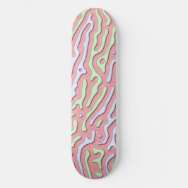 Pastel Kawaii Abstrakt-farbiges Squiggle-Design Skateboard