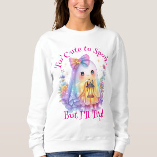 Pastel Kawaii Ghost Women's Halloween Sweatshirt