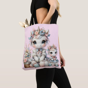 Pastel Kawaii Unicorn Mutter Tochter Duo Pink