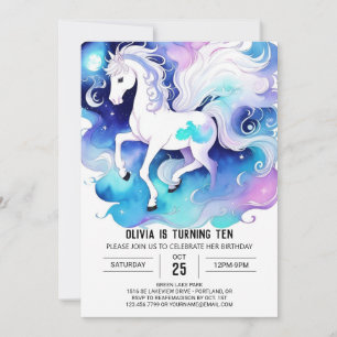 Pastel Kids Horse Geburtstag Einladung